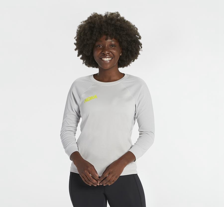 Hoka One One Performance 3/4 Sleeve Top Dam - Vita - YKWCQ-7145